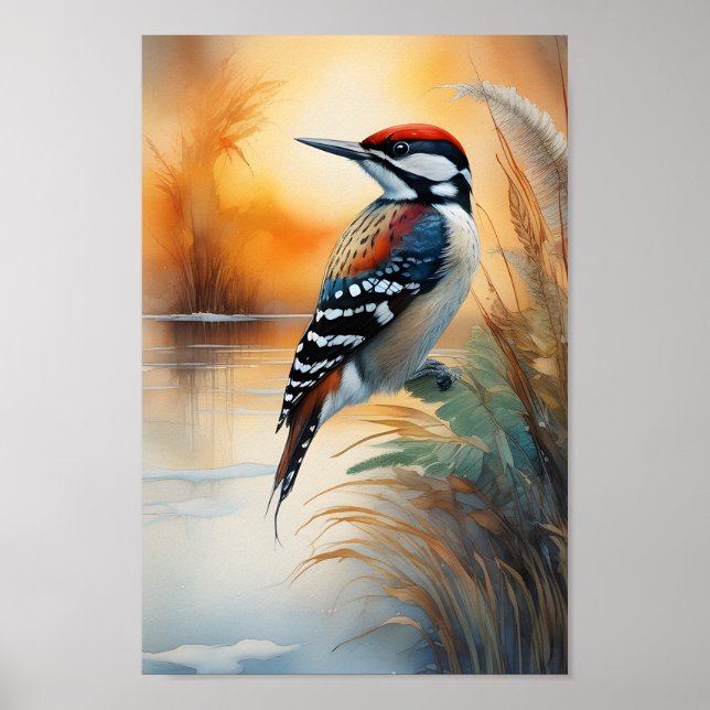 Woodpecker Bird Poster (Framsidan)