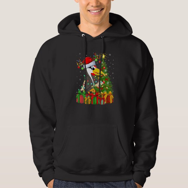 Woodpecker Bird  Xmas Holiday Woodpecker Christmas Hoodie (Framsida)
