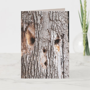 Woodpecker Hål Träd Ansikte-kort Kort