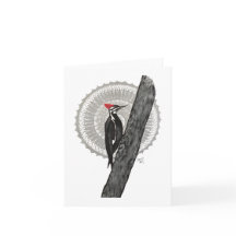 Woodpecker Mandala-mappat anteckningskort