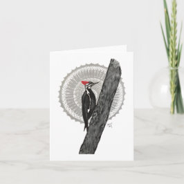 Woodpecker Mandala-mappat anteckningskort
