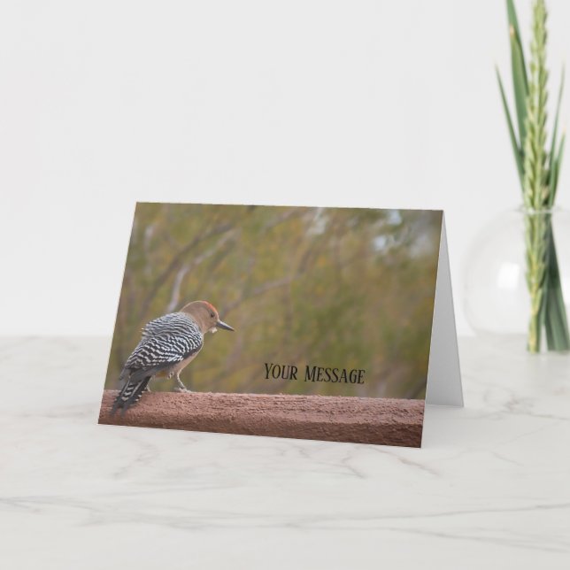 Woodpecker Photo Greeting Card Kort (Framsida)