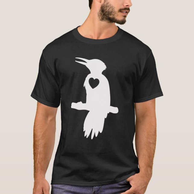 Woodpecker Silhouette Heart T Shirt (Framsida)