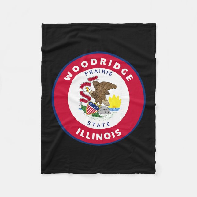 Woodridge Illinois Il Flag Dge Roundlet Souvenir  Fleecefilt (Framsidan)