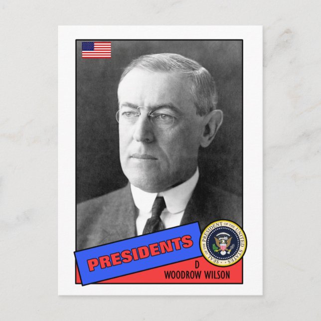 Woodrow Wilson Baseball Card Vykort (Framsida)