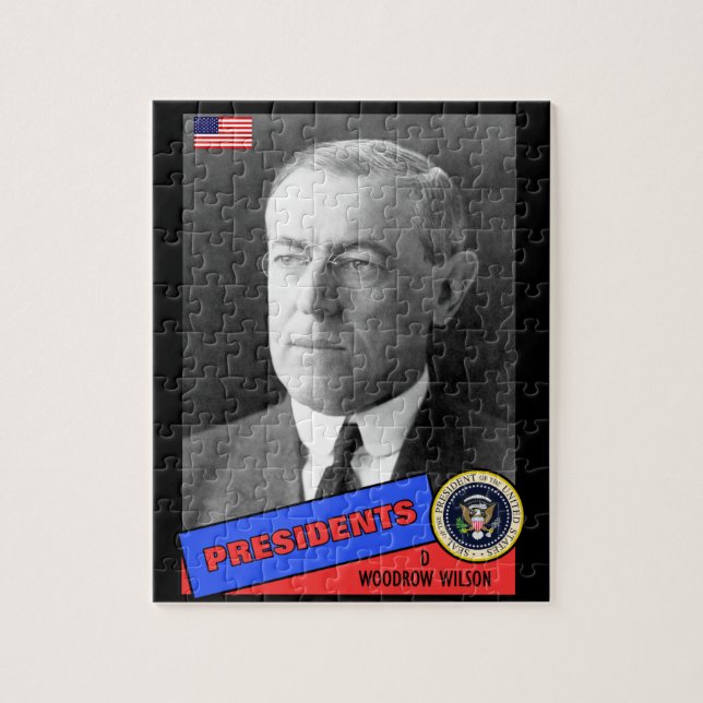 Woodrow Wilson Basebollkort Pussel (Vertikal)
