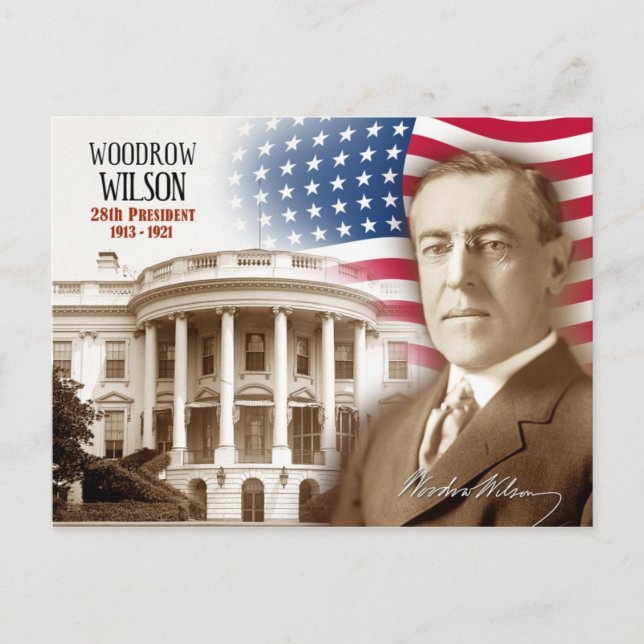 Woodrow Wilson - USA:s 28:e president Vykort (Framsida)