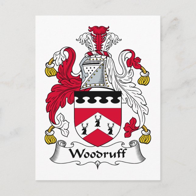 Woodruff Family Crest Vykort (Framsida)