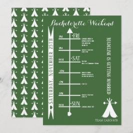 Woods Camp Bachelorette Weekend Getaway Resplan Inbjudningar