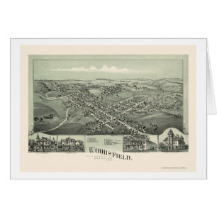 Woodsfield panorama- karta för OH - 1899 Hälsningskort