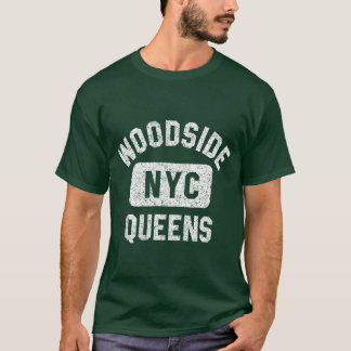 Woodside Queens NYC Gym Stil Distressed Vit fre T Shirt