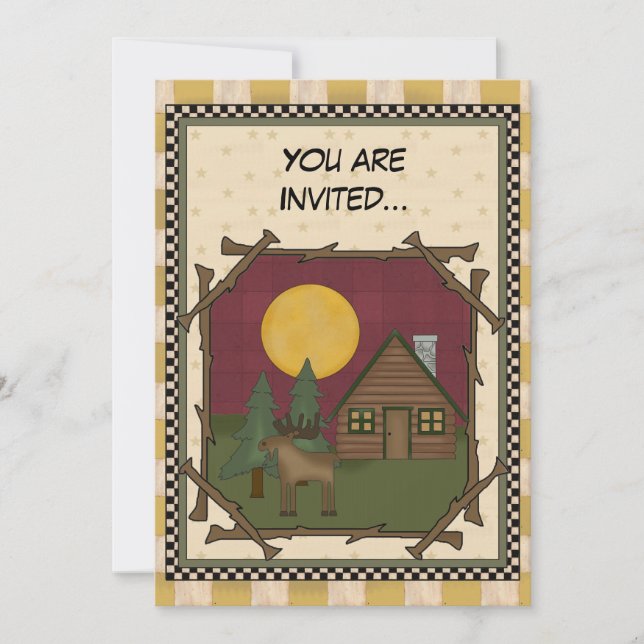 Woodsie Cabin - inbjudan oavsett syfte (Framsida)