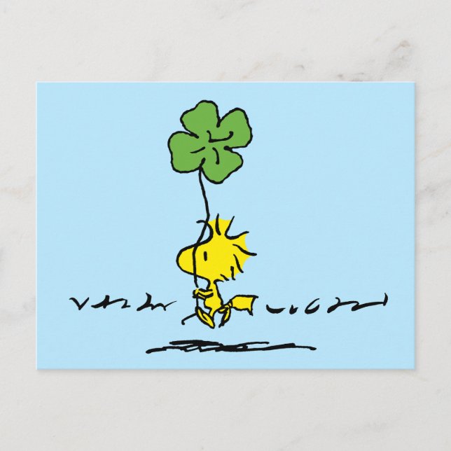 Woodstock bärande Shamrock Vykort (Framsida)