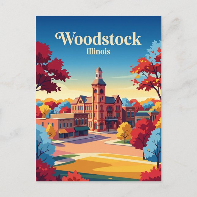 Woodstock Illinois Vykort (Framsida)