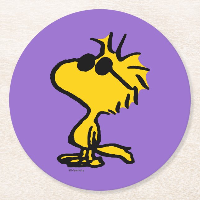 Woodstock In Sunglasses Underlägg Papper Rund (Framsidan)