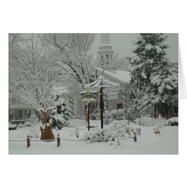Woodstock, NY Town Square Hälsningskort (Framsidan Horizontal)