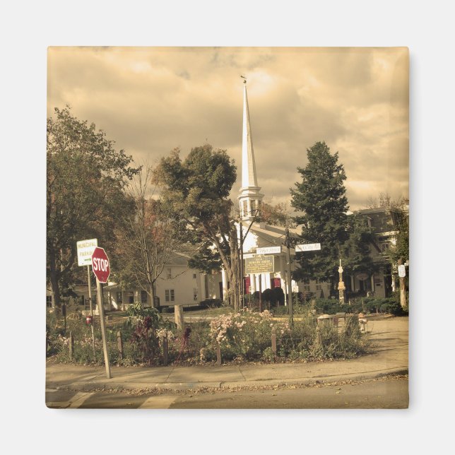 Woodstock, NY Town Square Magnet (Framsidan)