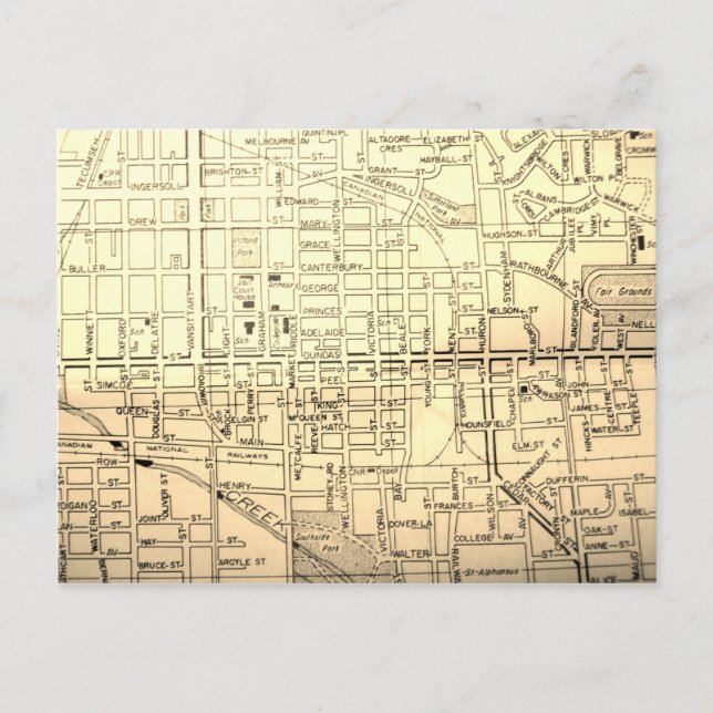 Woodstock, Ontario, Kanada Vintage Karta Vykort (Framsida)