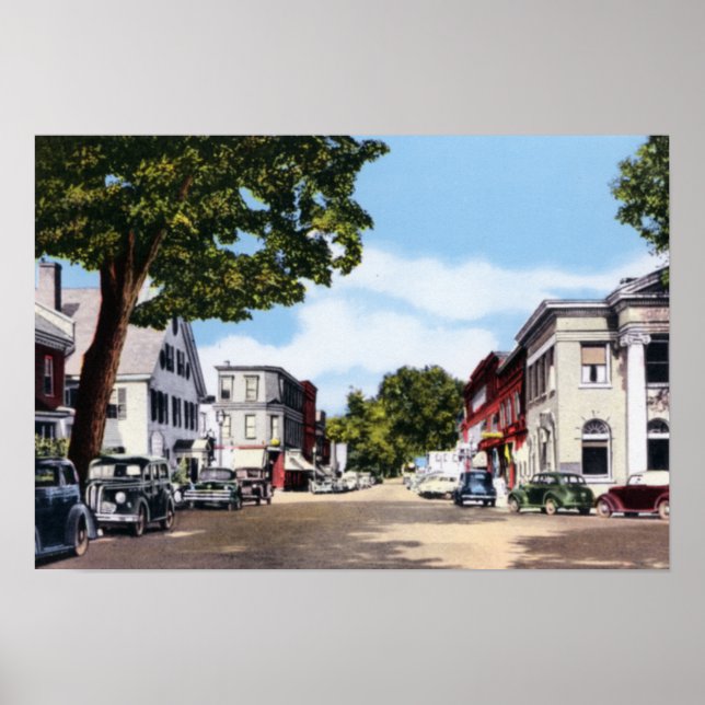 Woodstock Vermont Central Street Poster (Framsidan)