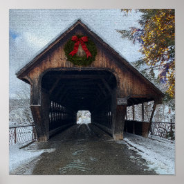 Woodstock Vermont Snowy Helgdag Poster