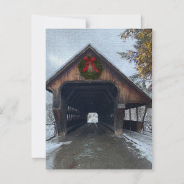 Woodstock Vermont Snowy Helgdag Vykort