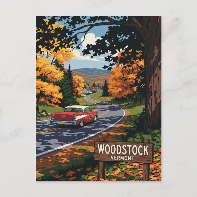 Woodstock Vermont Travel Vykort (Framsida)