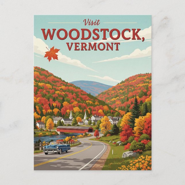 Woodstock Vermont Travel Vykort (Framsida)