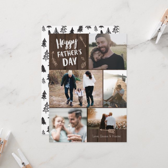 Woodsy 5 Photo Fars dag Card Kort (Fram/Back In Situ)