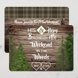 Woodsy Bachelor/Bachelorette Combined Party Inbjud Inbjudningar