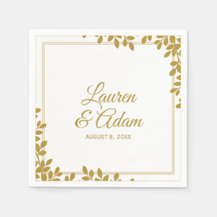 Woodsy Cocktail Napkins Löv Ram (Guld) LT Pappersservett
