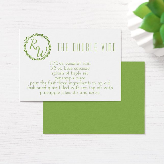 Woodsy Elegance | Bröllopsdag Namnteckning Cocktai Visitkort (Skivbord)