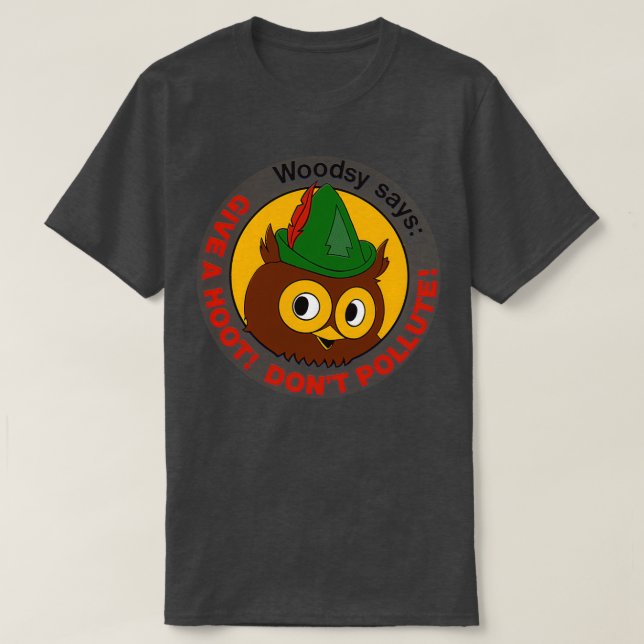 Woodsy Give a Hoot Dont Pollute T Shirt (Design framsida)