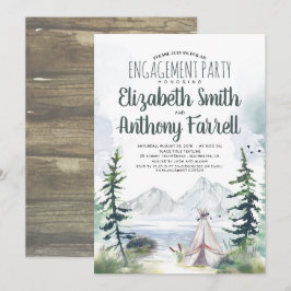 Woodsy Mountains Äventyr Boho Förlovningsfest Inbjudningar