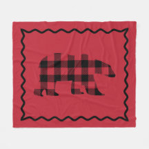Woodsy Red and Black Play Fleece Blanket
