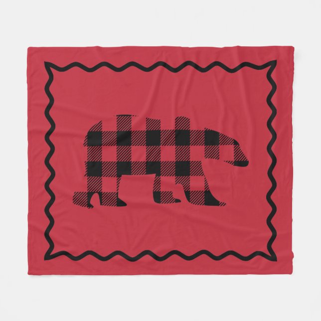 Woodsy Red and Black Play Fleece Blanket (Framsidan (Horisontell))