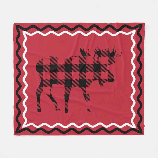 Woodsy Red and Black Play Fleece Blanket (Framsidan (Horisontell))