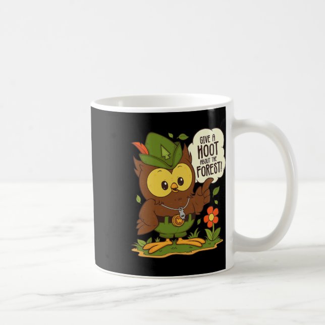 Woodsy Uggla Ge A Hoot om skogsvårdsdagen Kaffemugg (Höger)