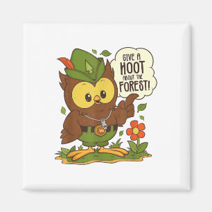 Woodsy Uggla Ge A Hoot om skogsvårdsdagen Magnet