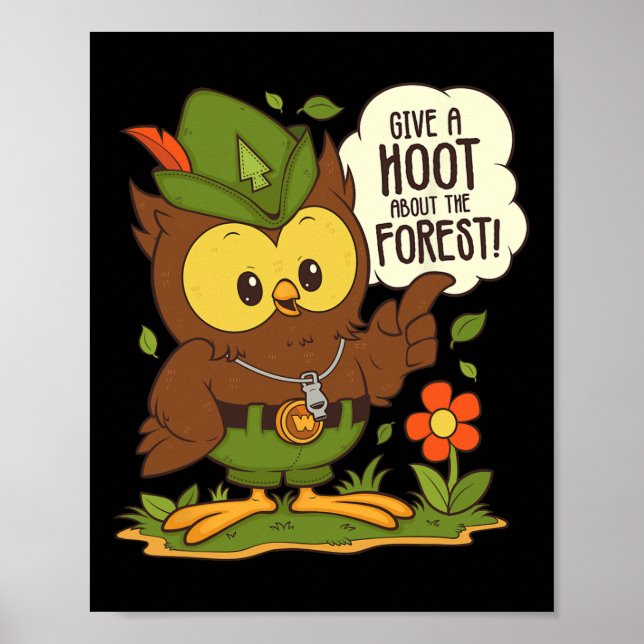 Woodsy Uggla Ge A Hoot om skogsvårdsdagen Poster (Framsidan)