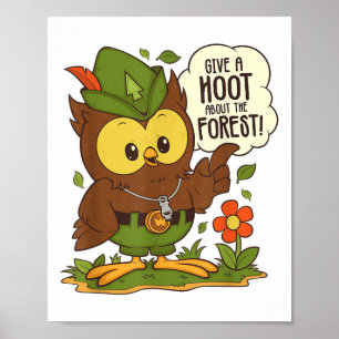 Woodsy Uggla Ge A Hoot om skogsvårdsdagen Poster