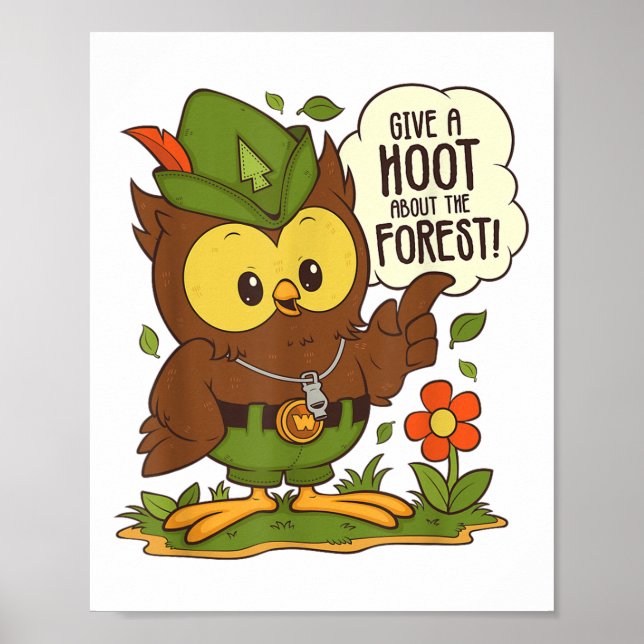 Woodsy Uggla Ge A Hoot om skogsvårdsdagen Poster (Framsidan)