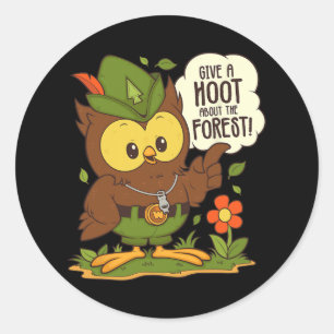 Woodsy Uggla Ge A Hoot om skogsvårdsdagen Runt Klistermärke