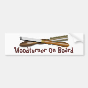 Woodturning bearbetar korsat ruffa mot hålmejseln bildekal