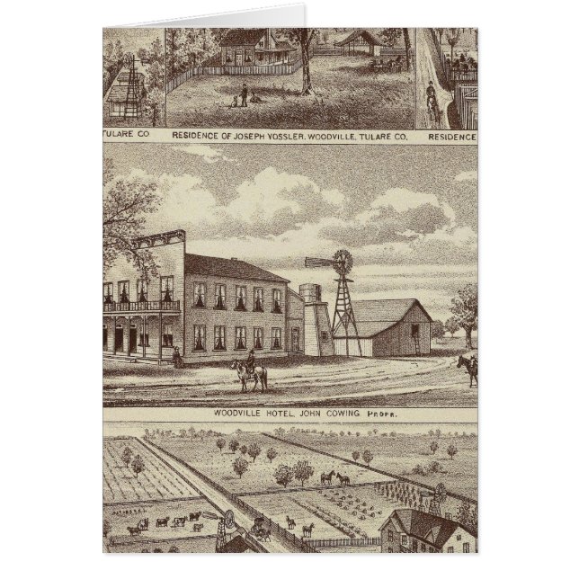 Woodville Hotel, rancher Hälsningskort (Framsidan)