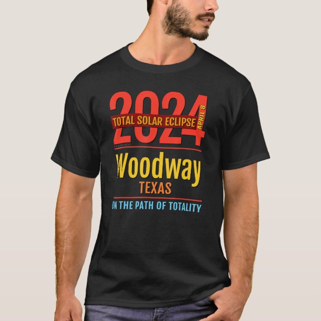 Woodway Texas TX Total Solar Eclipse 2024 4 T Shirt (Framsida)