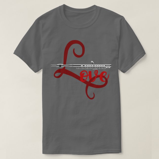 Woodwind Flute Kärlek Flutist T Shirt (Design framsida)