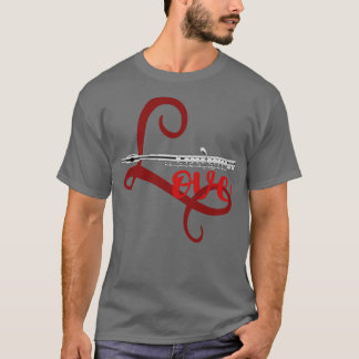 Woodwind Flute Kärlek Flutist T Shirt