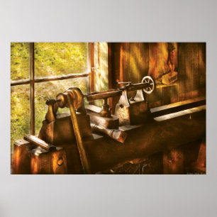Woodworker - en gammal drejbänk poster