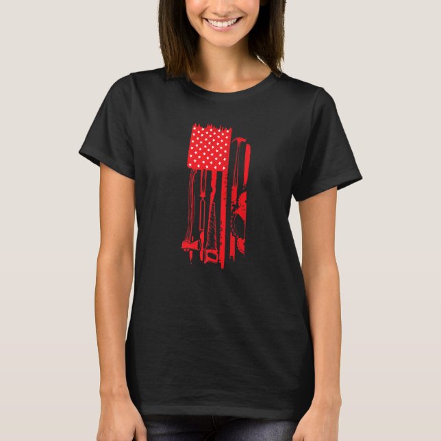 Woodworking Carpenter Hardware Store Lumberjack US T Shirt (Framsida)