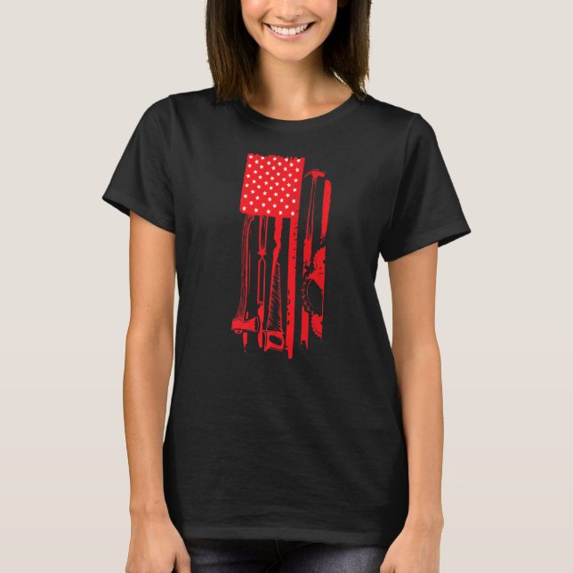 Woodworking Carpenter Hardware Store Lumberjack US T Shirt (Framsida)